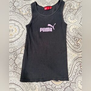 Puma Black Tank Top with Purple Logo